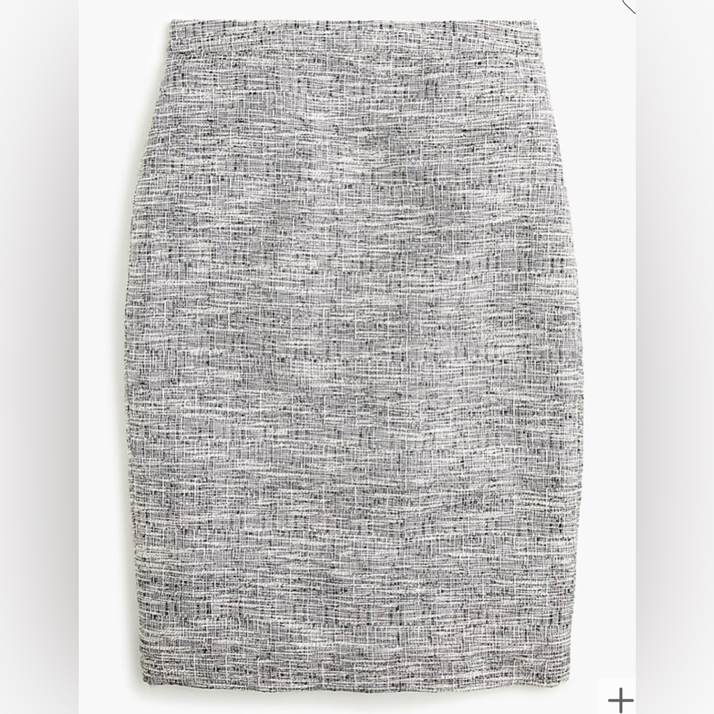 Jcrew No. 2 Pencil Skirt In Black-And-White Tweed